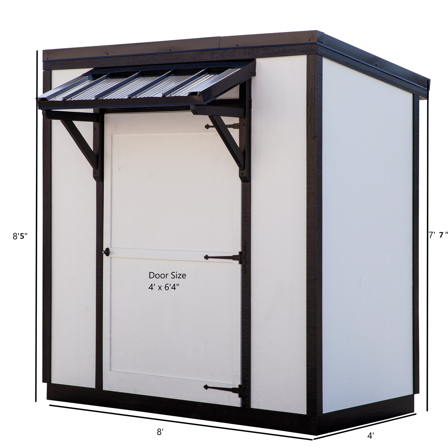 4' x 8' Skillion Roof Storage Shed Kit