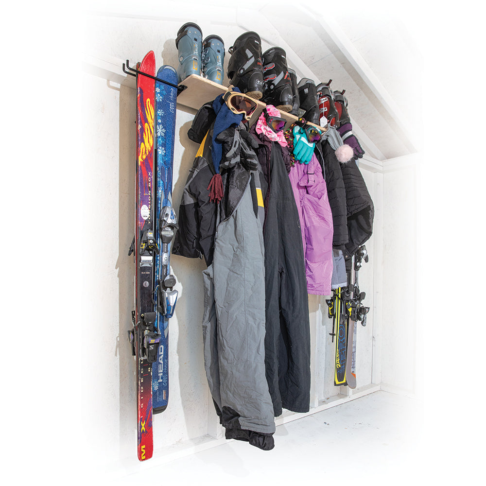 SHEDorize Ski/Snowboard Shelf with 10 Hooks, 48"