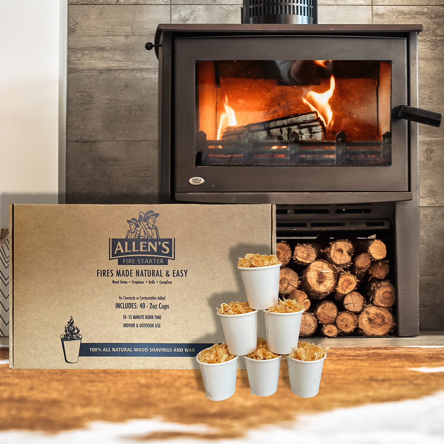 Allen's Firewood 2oz Firestarter Cups - 40 Count