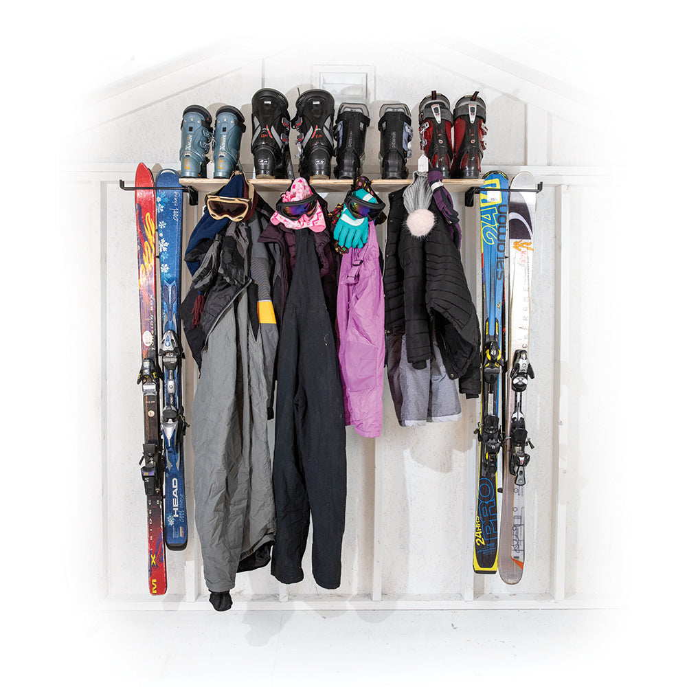 SHEDorize Ski/Snowboard Shelf with 10 Hooks, 48"